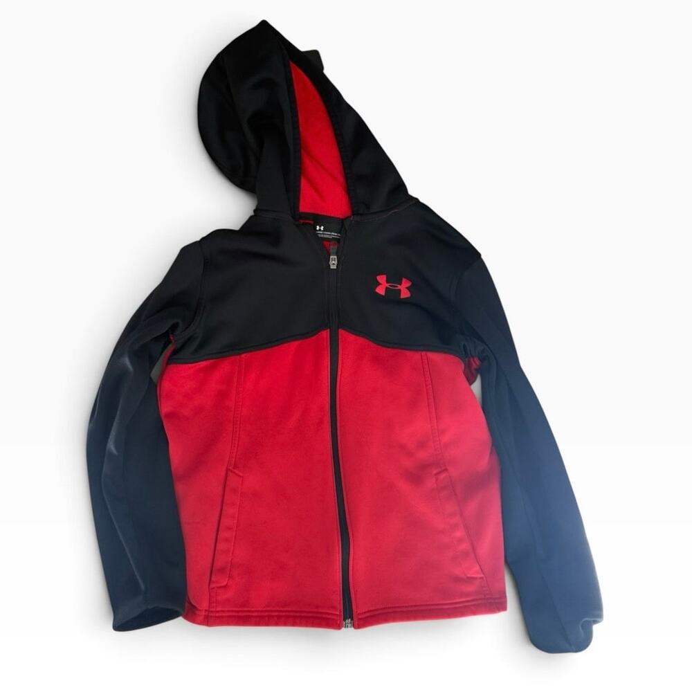 Under Armour Loose Fit Coldgear Full Zip Jacket Fleece interior -Youth Large